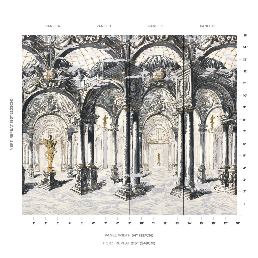 PALAZZO 4 PANEL SET | Antique Blue