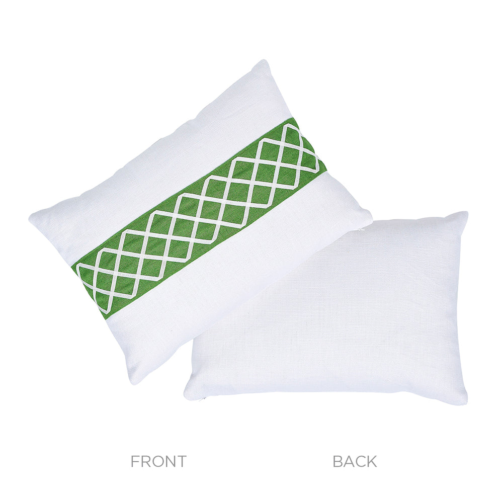 Cuscino Zella | Verde e bianco