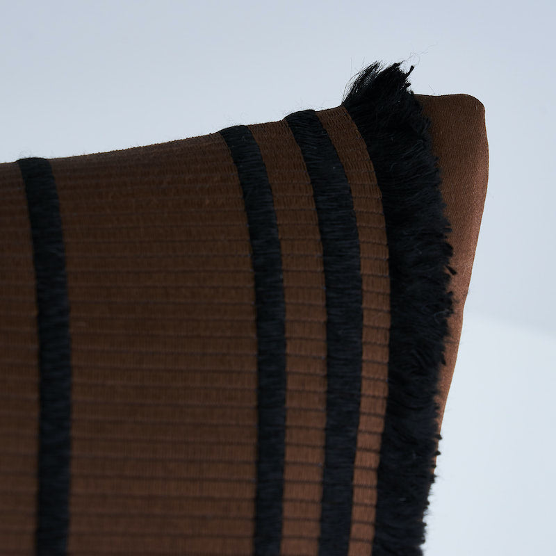Cuscino a righe senza raso | Marrone