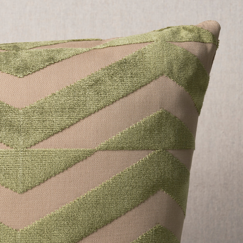 Broken Chevron Pillow | Olive On Khaki
