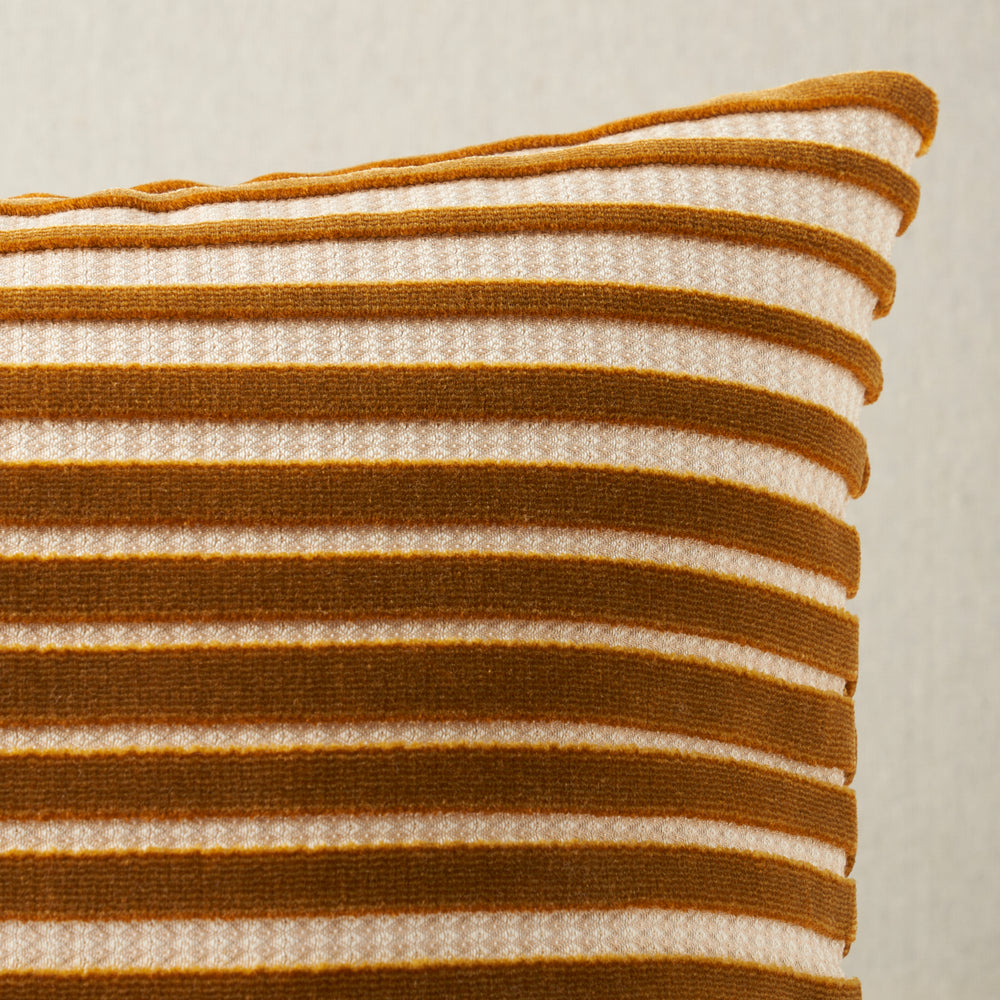 Chimay Stripe Velvet Pillow | Bronze