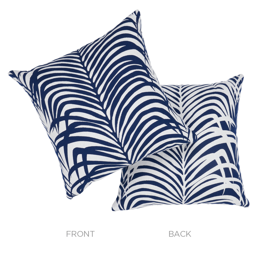 Zebra Palm I/O Pillow | Navy