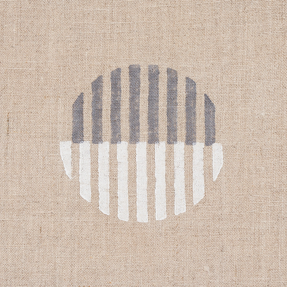 ANDO HAND BLOCK PRINT | Ivory & Charcoal On Natural
