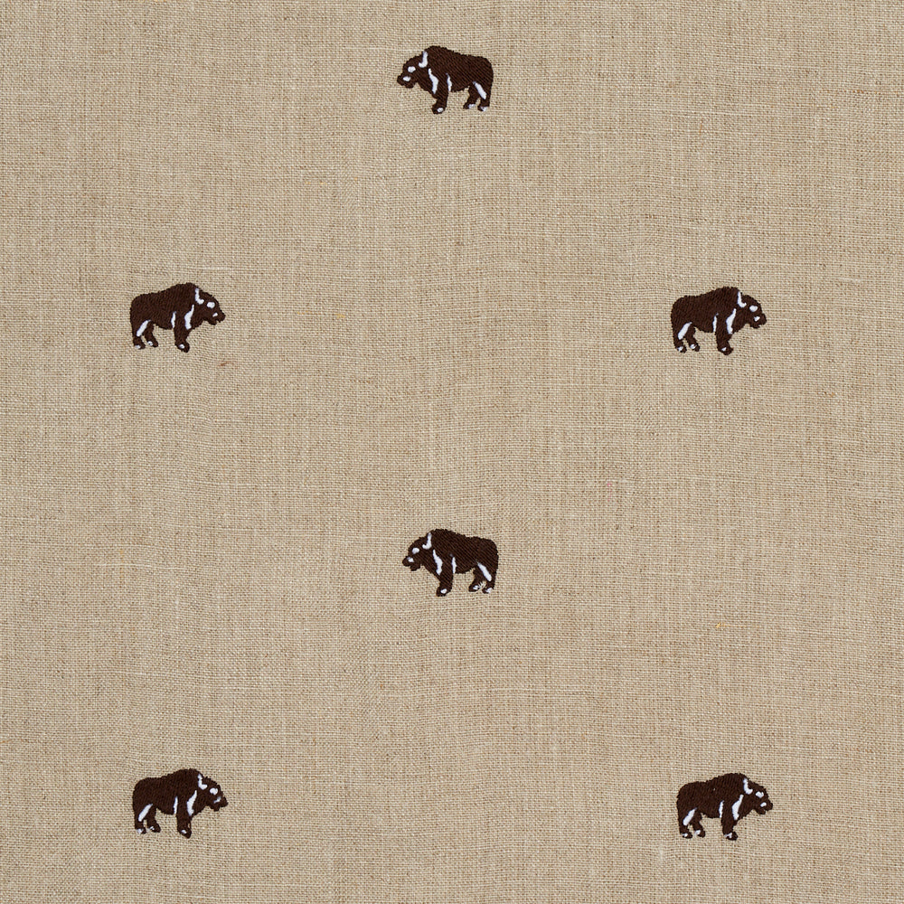 Lino ricamato bufalo | NATURALE