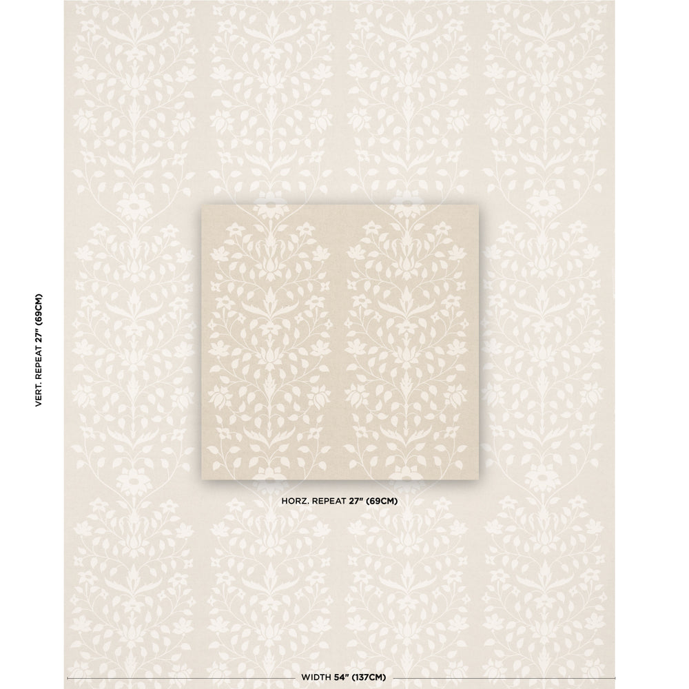 JAIPUR MUGHAL FLOWER | Ivory On Natural