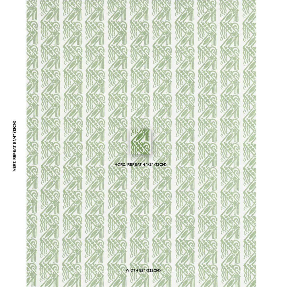 VENETIAN ZIG ZAG BLOCK PRINT | Green