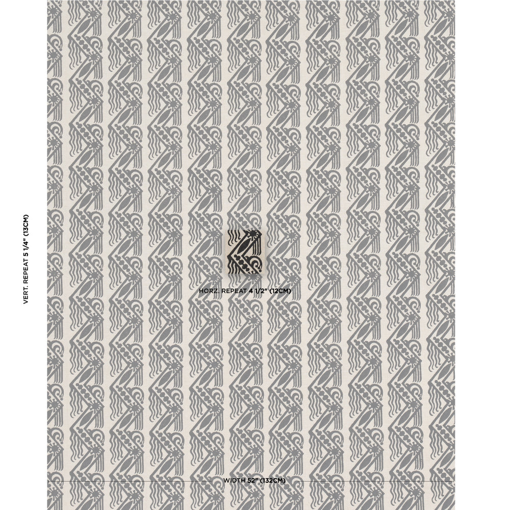 VENETIAN ZIG ZAG BLOCK PRINT | Black On Natural