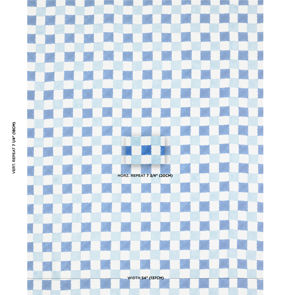 CHEQUER HAND BLOCK PRINT | Blue