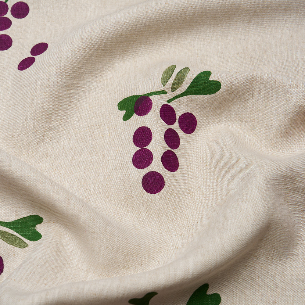 GRAPES HAND BLOCK PRINT | Purple On Natural