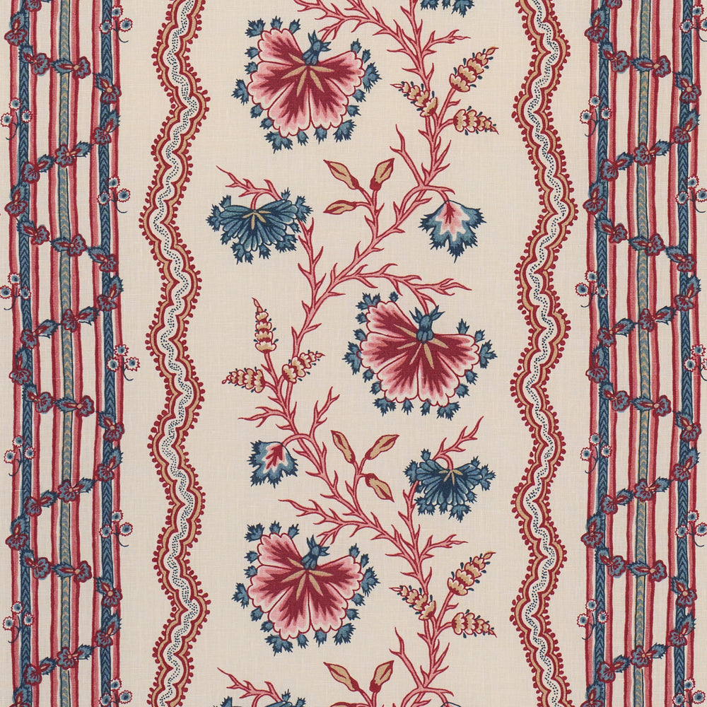 PARVATI FLORAL STRIPE | Vermilion
