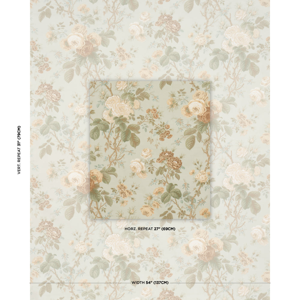 SHE WALKS IN BEAUTY CHINTZ | Celadon