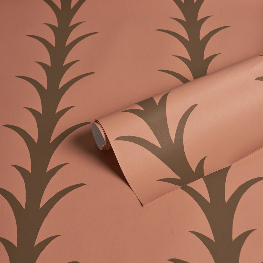 ACANTHUS STRIPE | Brown On Rosewood