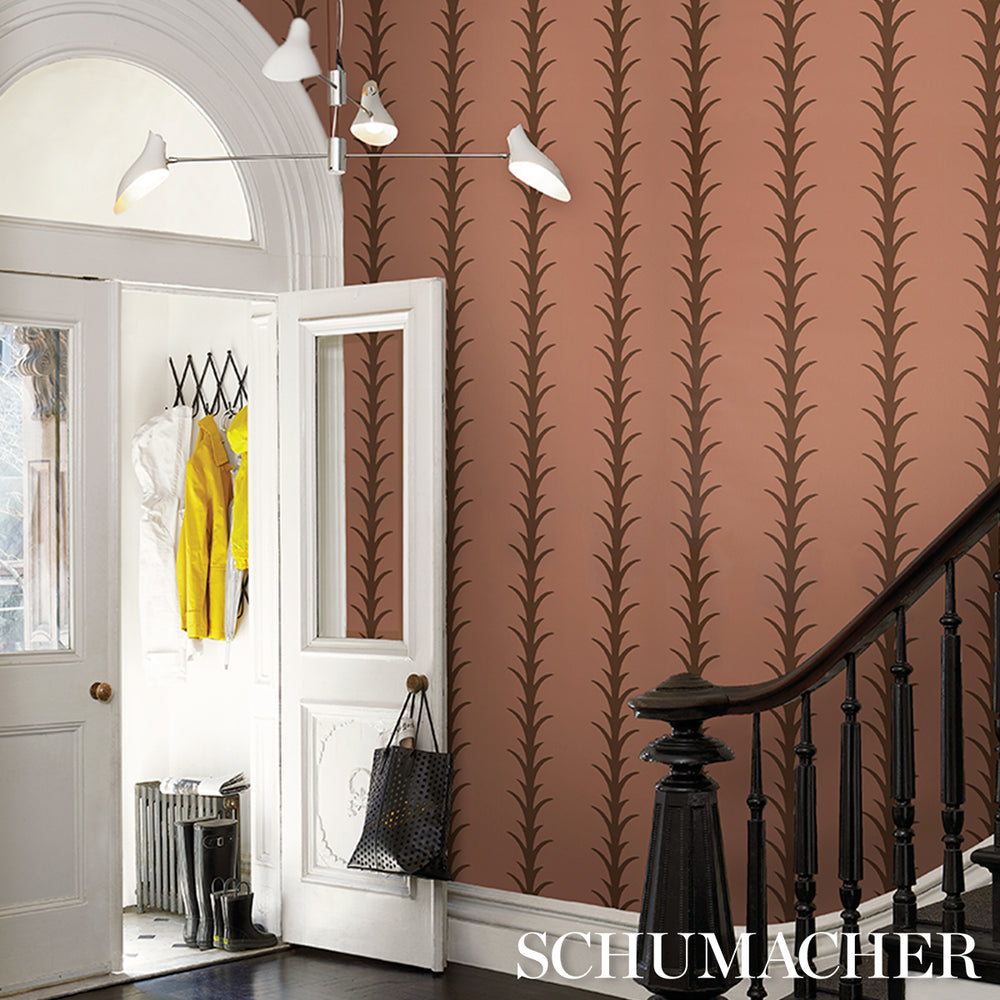 ACANTHUS STRIPE | Brown On Rosewood