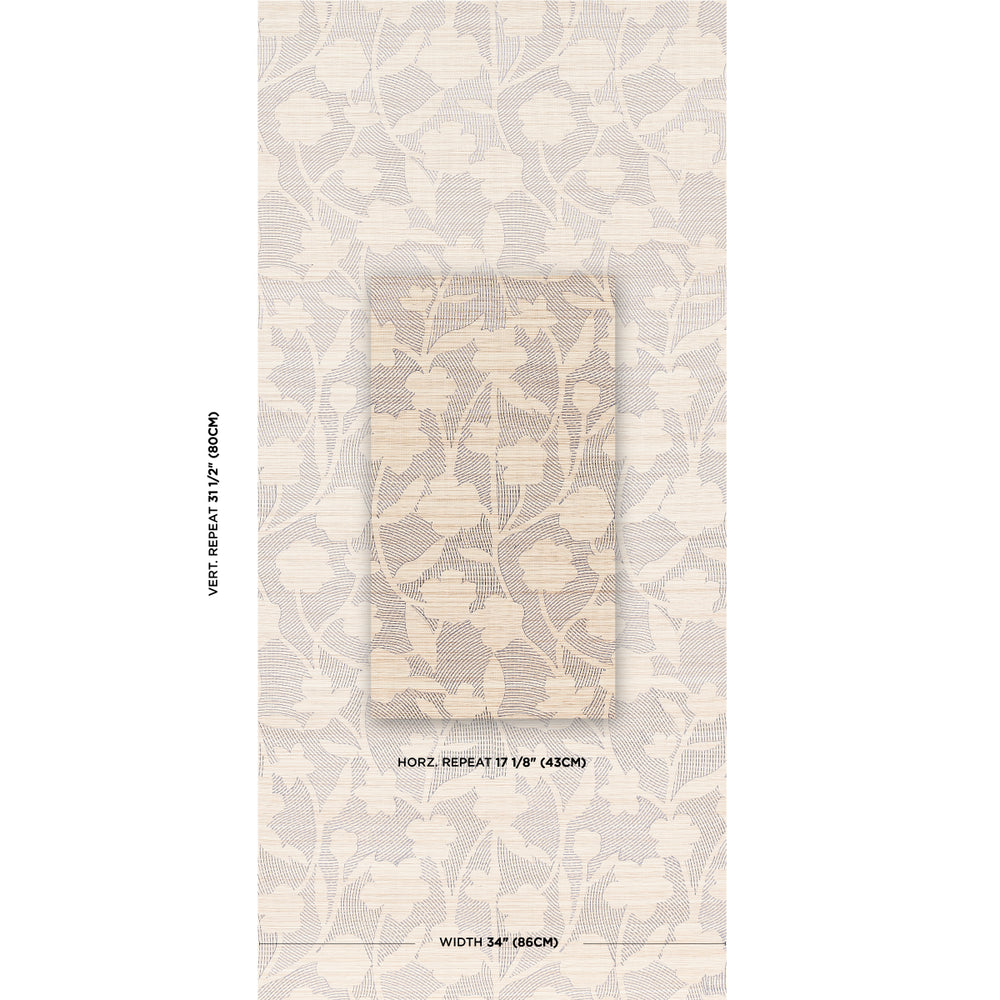 FIORE RICAMATO KANTHA IN SISAL | CARBONIO