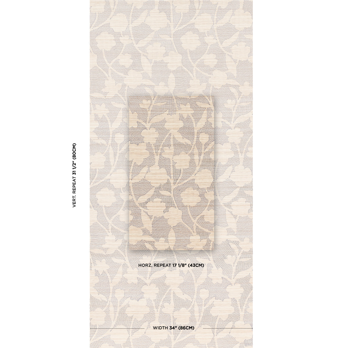 FIORE RICAMATO KANTHA IN SISAL | CARBONIO