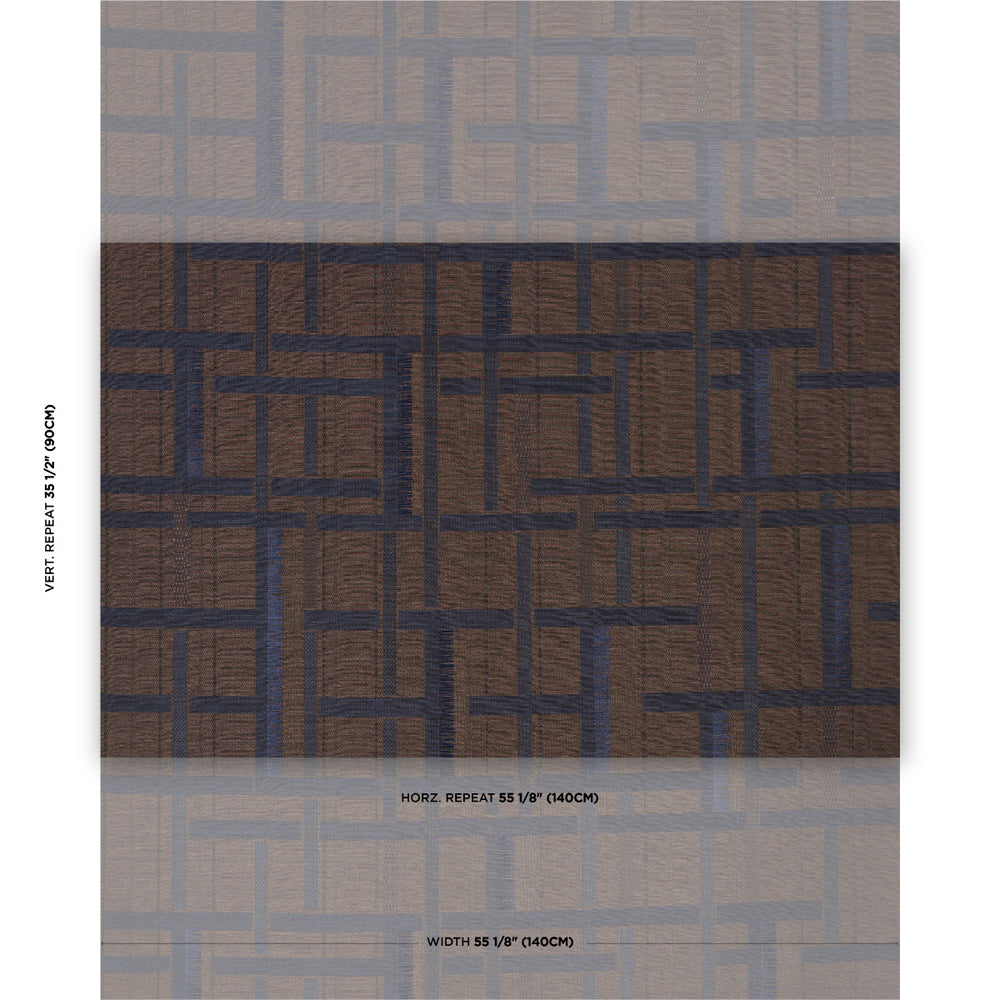 AXEL PLAID WALLCOVERING | Navy/Espresso