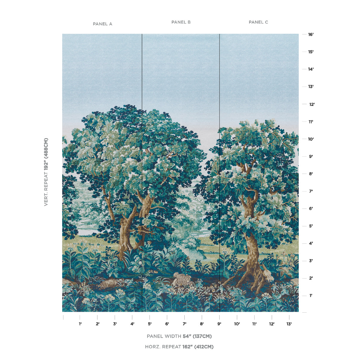 LA FORÊT 3 PANEL SET | Autumn Green Forest