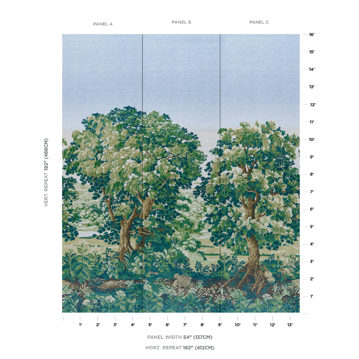 LA FORÊT 3 PANEL SET | Spring Green Forest