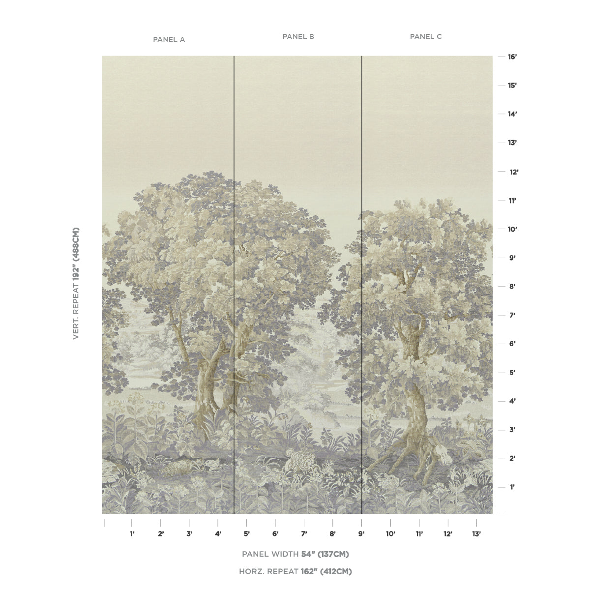 LA FORÊT 3 PANEL SET | Oyster Forest