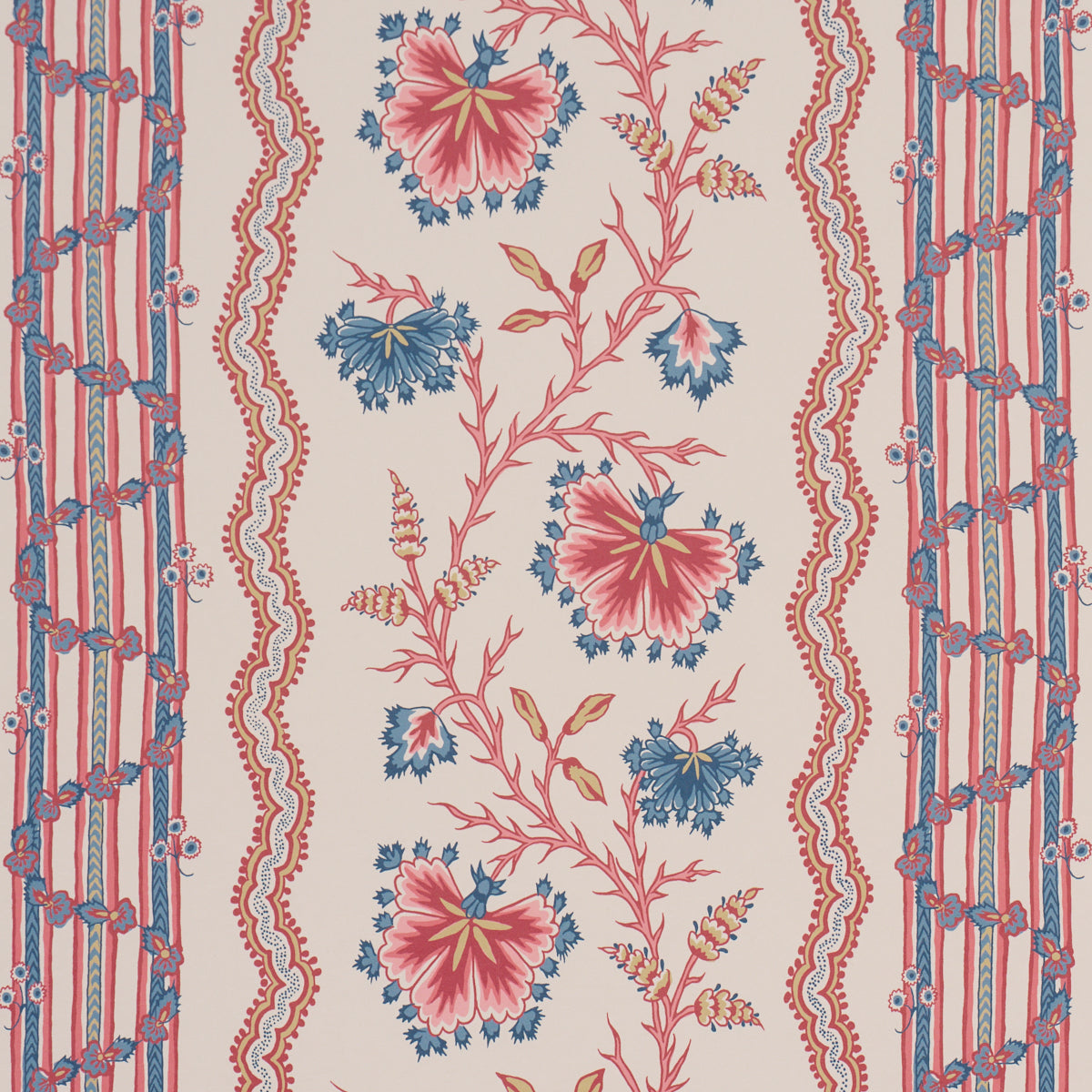PARVATI FLORAL STRIPE | Vermilion