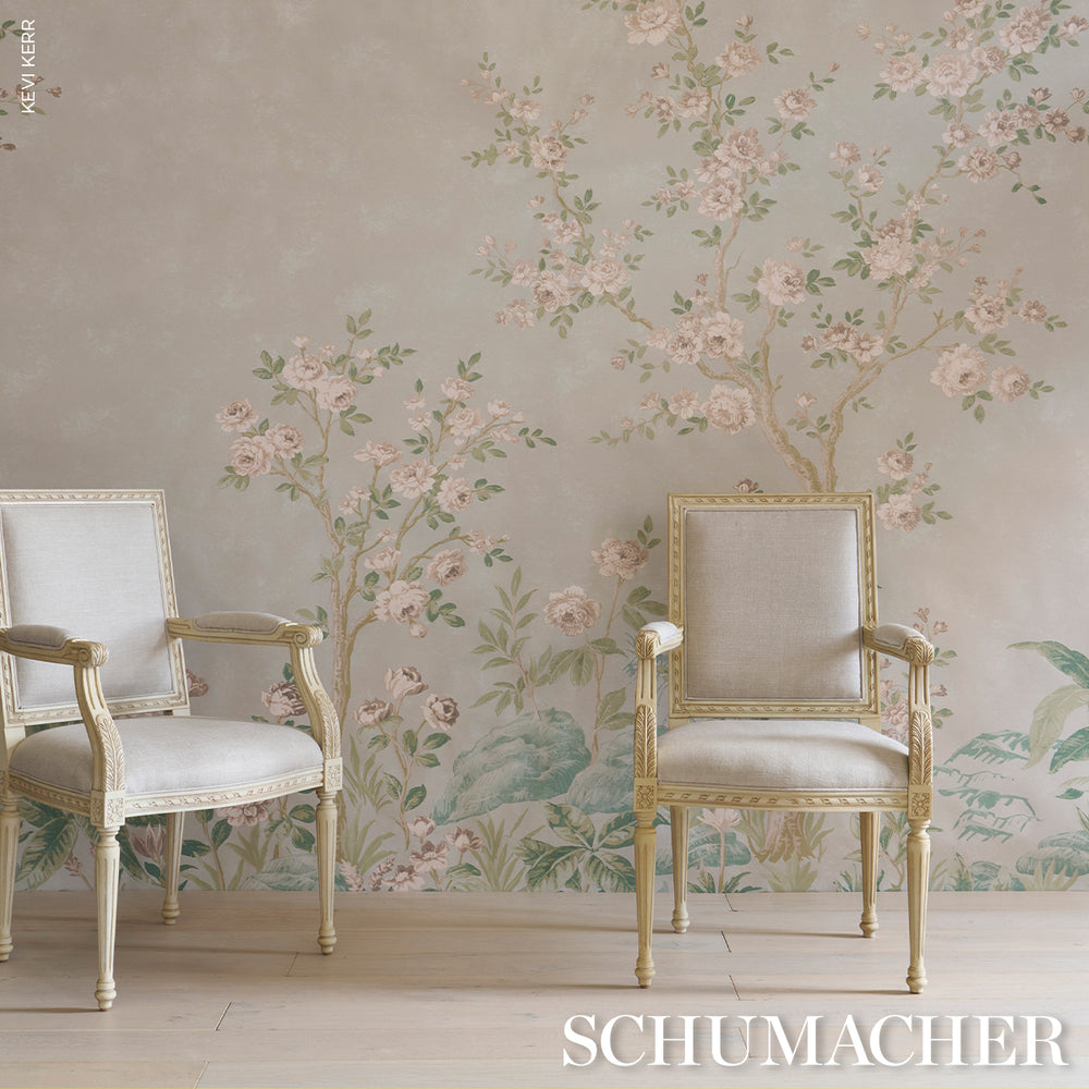 CHARLOTTE'S GARDEN 2 PANEL SET | Celadon