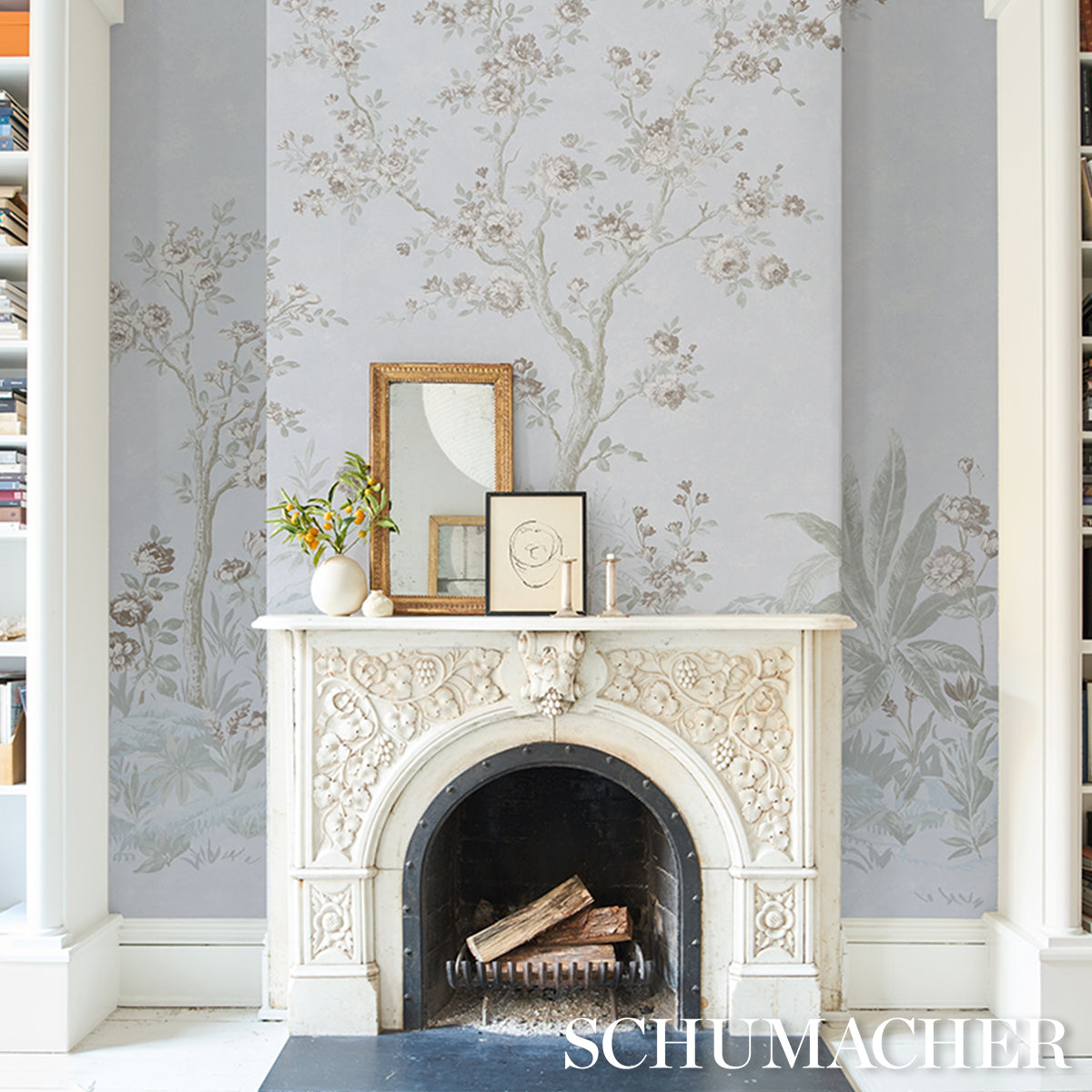 CHARLOTTE'S GARDEN 2 PANEL SET | Periwinkle