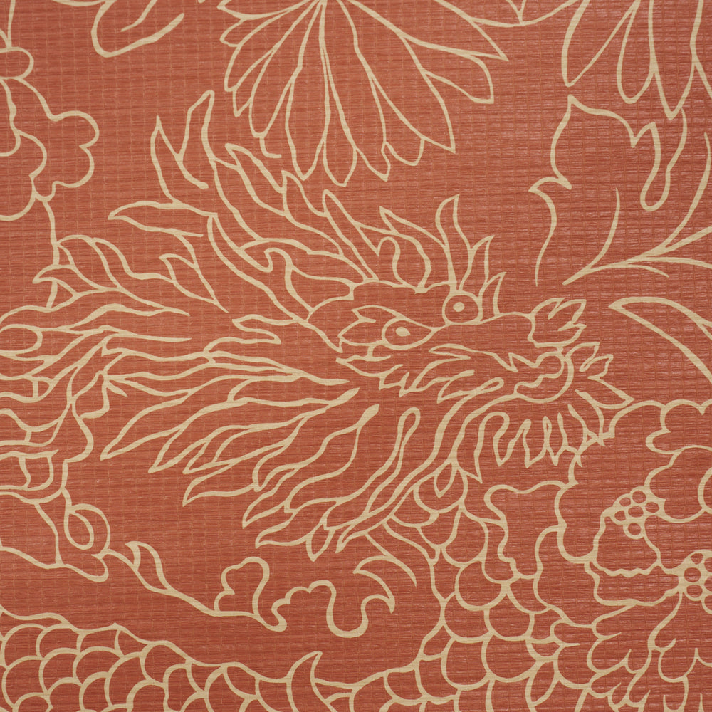 CHIANG MAI DRAGON SILHOUETTE RAFFIA | Terracotta