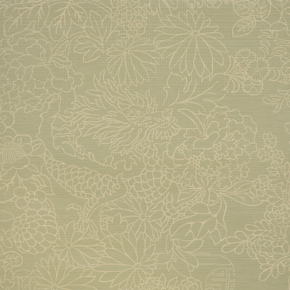 CHIANG MAI DRAGON SILHOUETTE RAFFIA | Sage