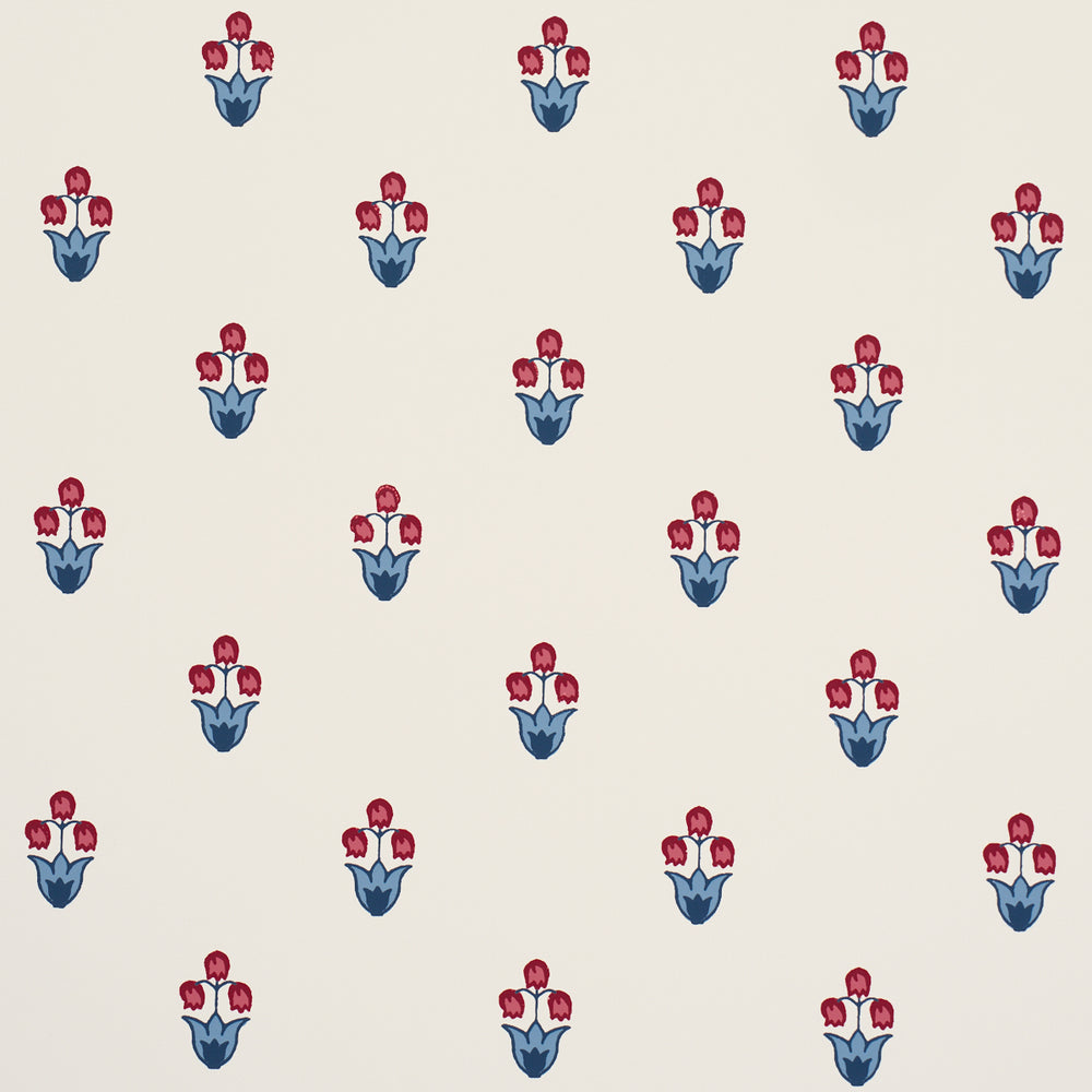 MOIRA HAND PRINT | Blue & Red