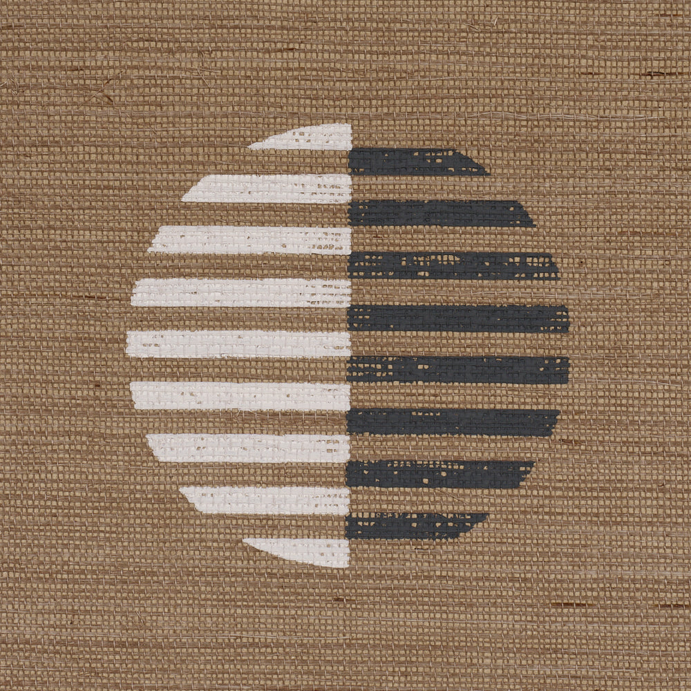 Ando Hand Blocked Sisal | Ivory & Charcoal On Natural