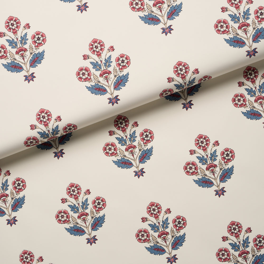 DALILA HAND-SCREEN PRINT | Red & Blue