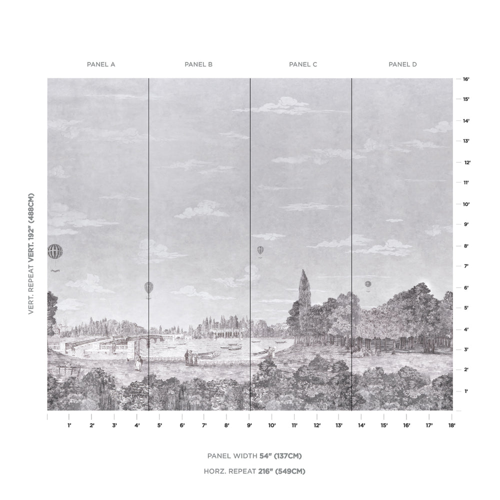 PROMENADE 4 PANEL SET | Grisaille