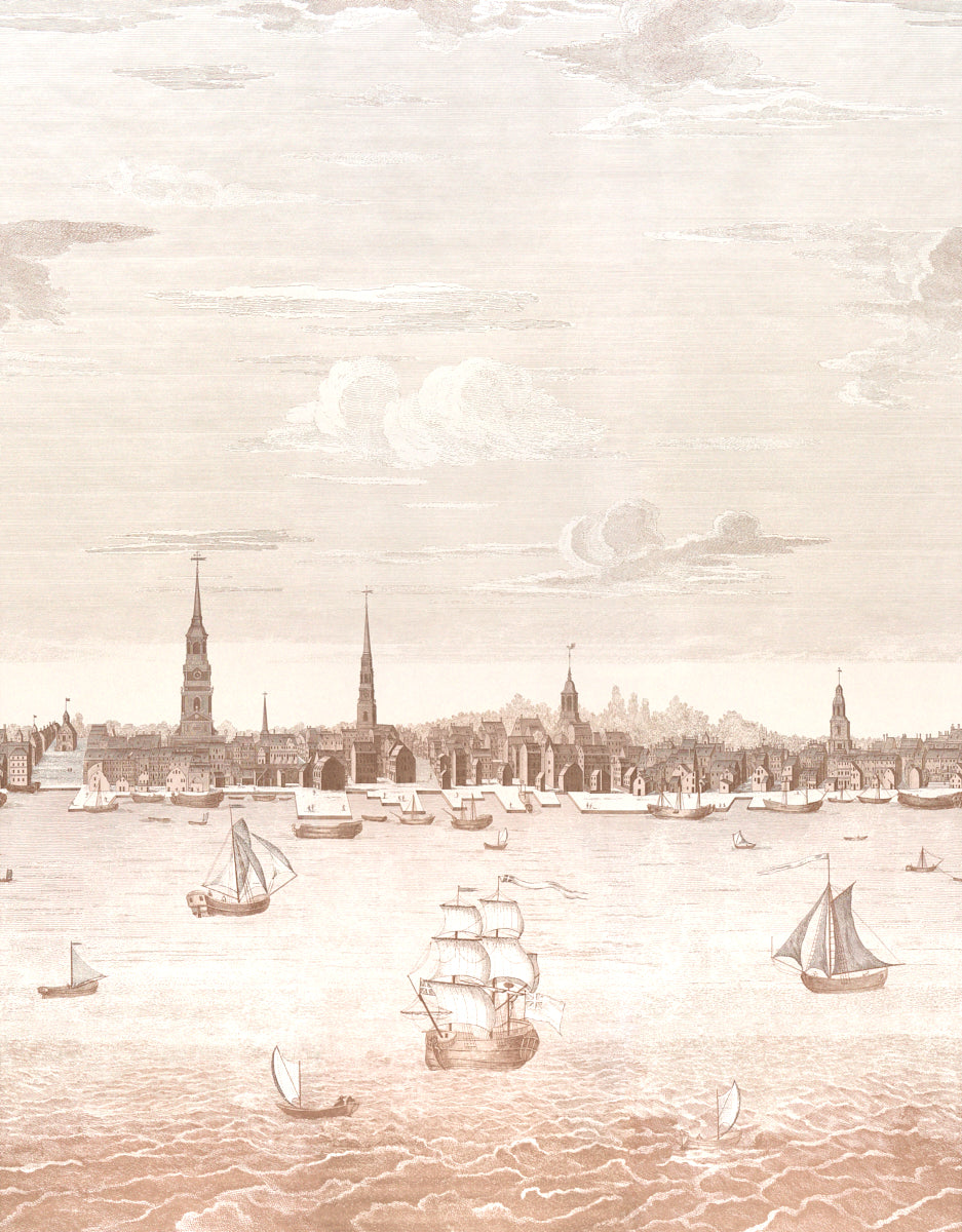 Philadelphia Harbor 3 Panel Set | Sepia