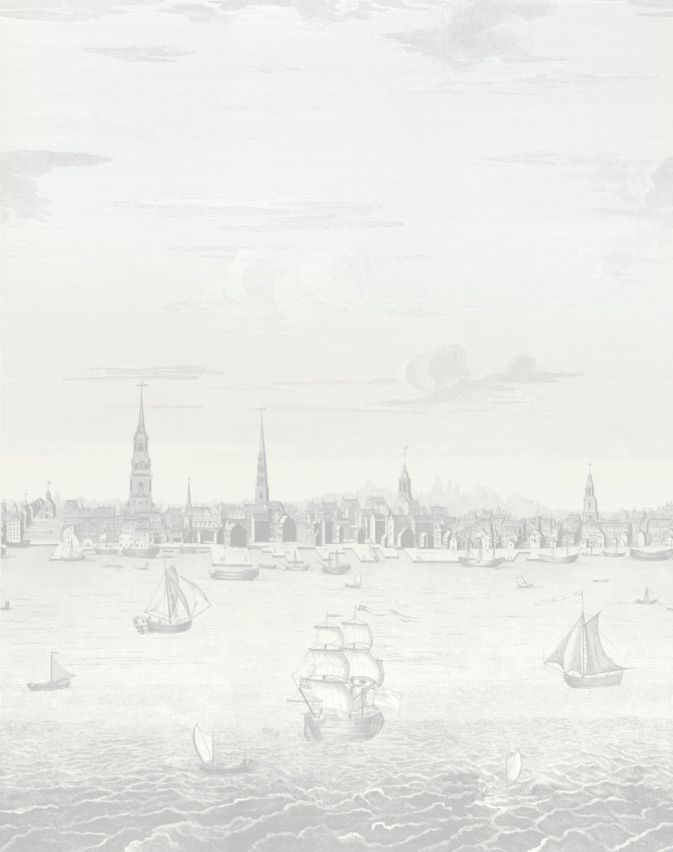 Philadelphia Harbor 3 Panel Set | Grey