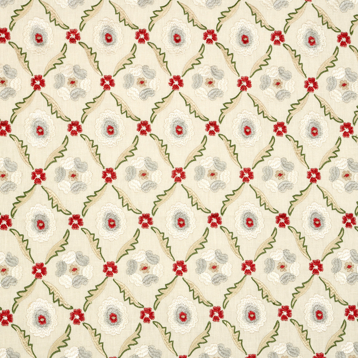 Claremont Embroidery | Crimson