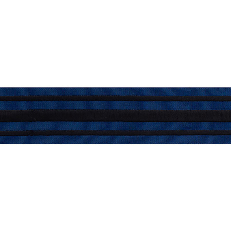 NASTRO A STRISCE MILITARE | NERO SU BLU MARINO
