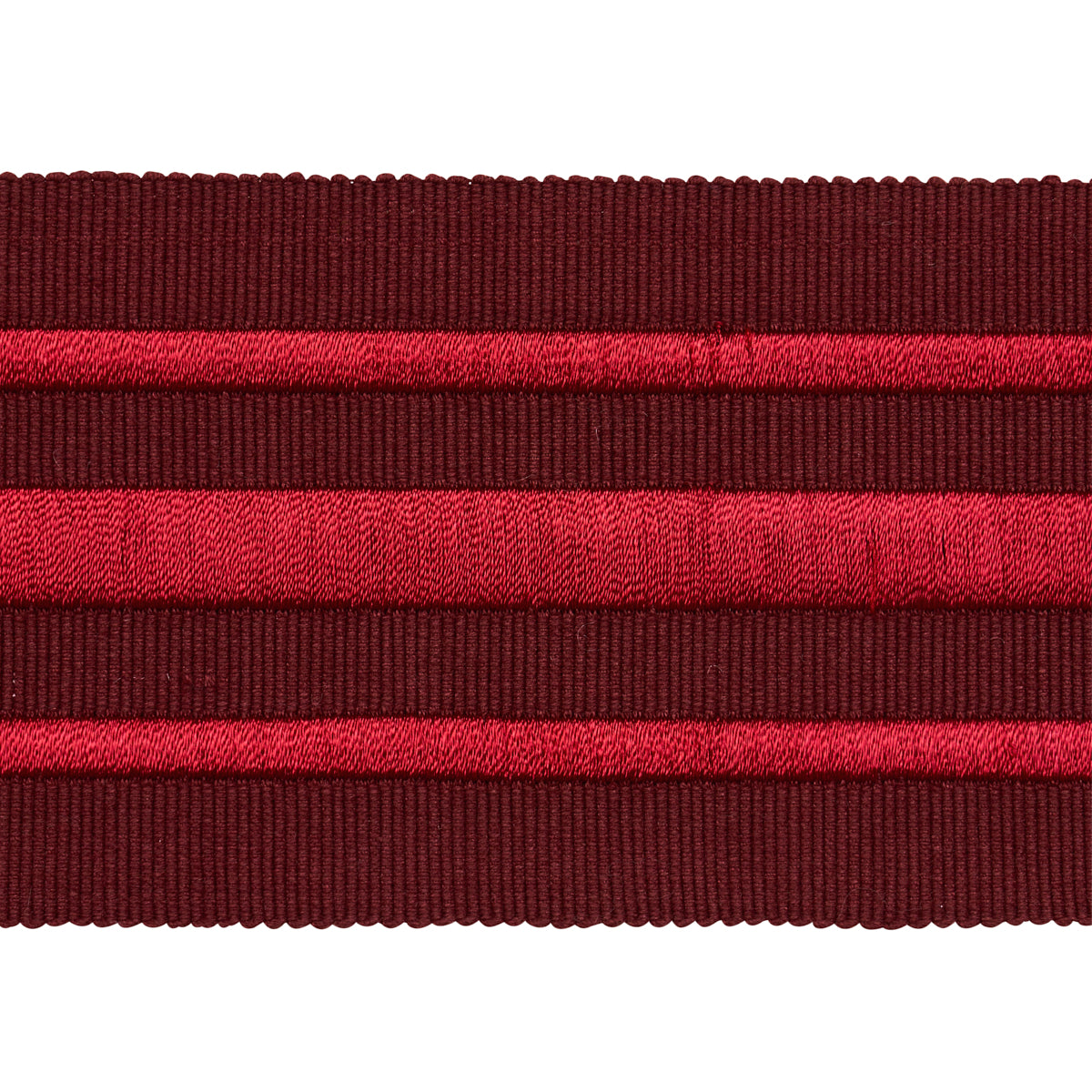 NASTRO A STRISCE MILITARE | ROSSO SU BORDEAUX