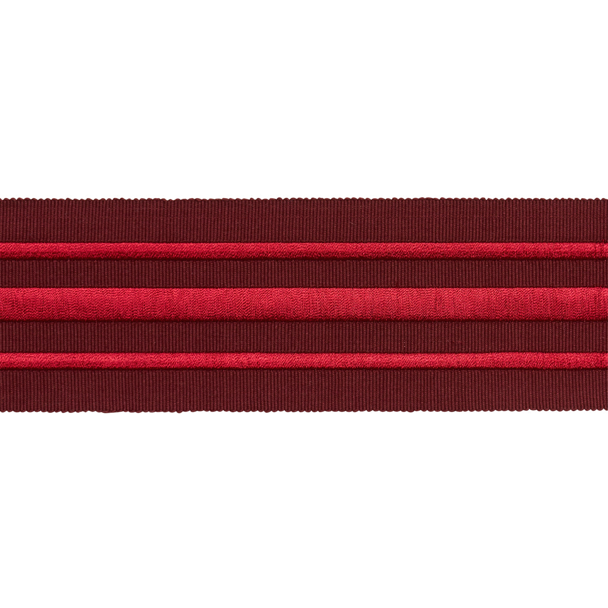 NASTRO A STRISCE MILITARE | ROSSO SU BORDEAUX