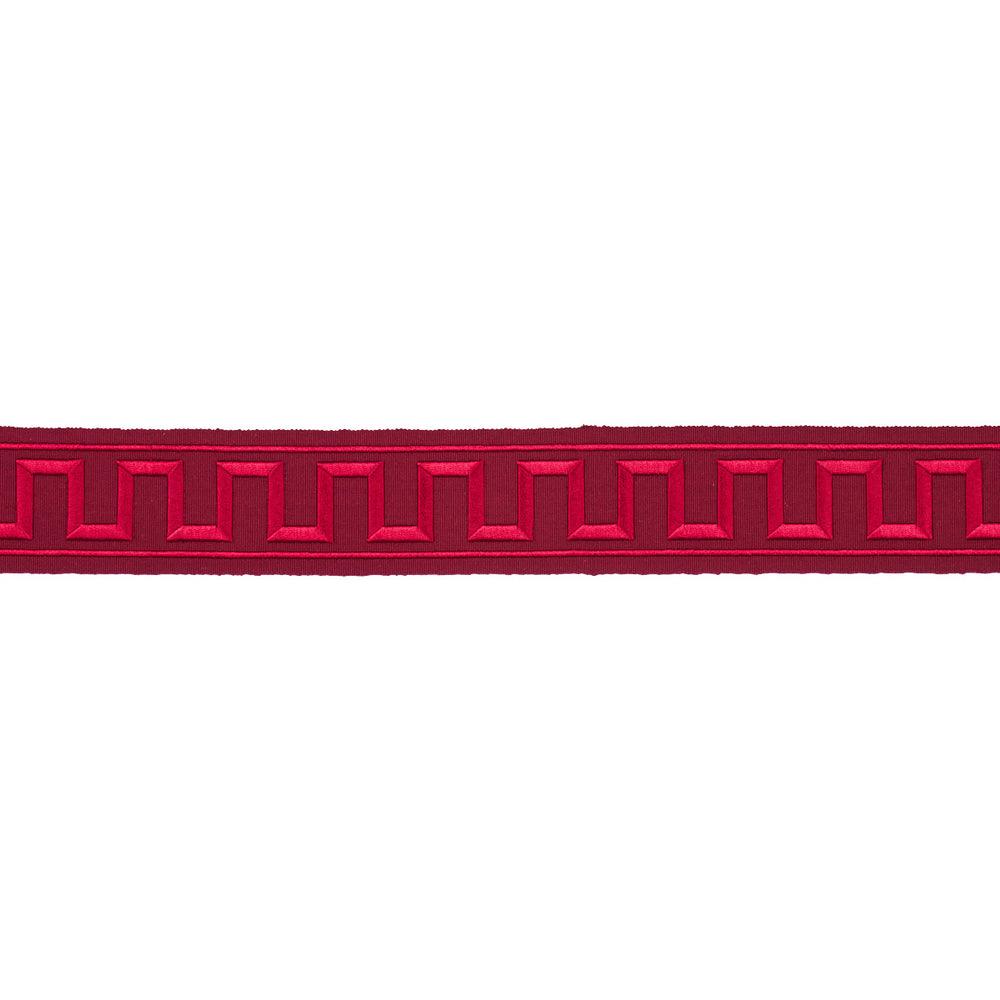 GREEK KEY EMBROIDERED TAPE | Burgundy