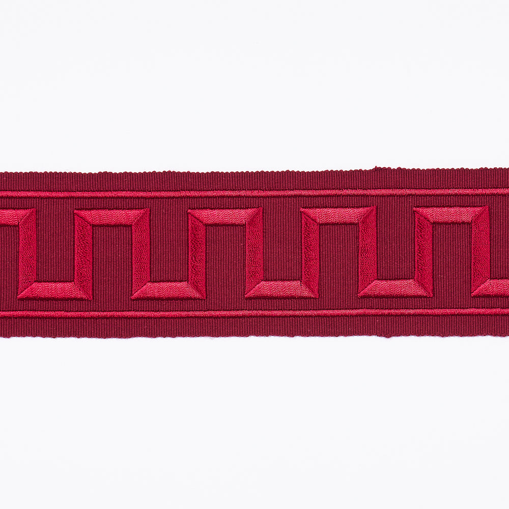 GREEK KEY EMBROIDERED TAPE | Burgundy