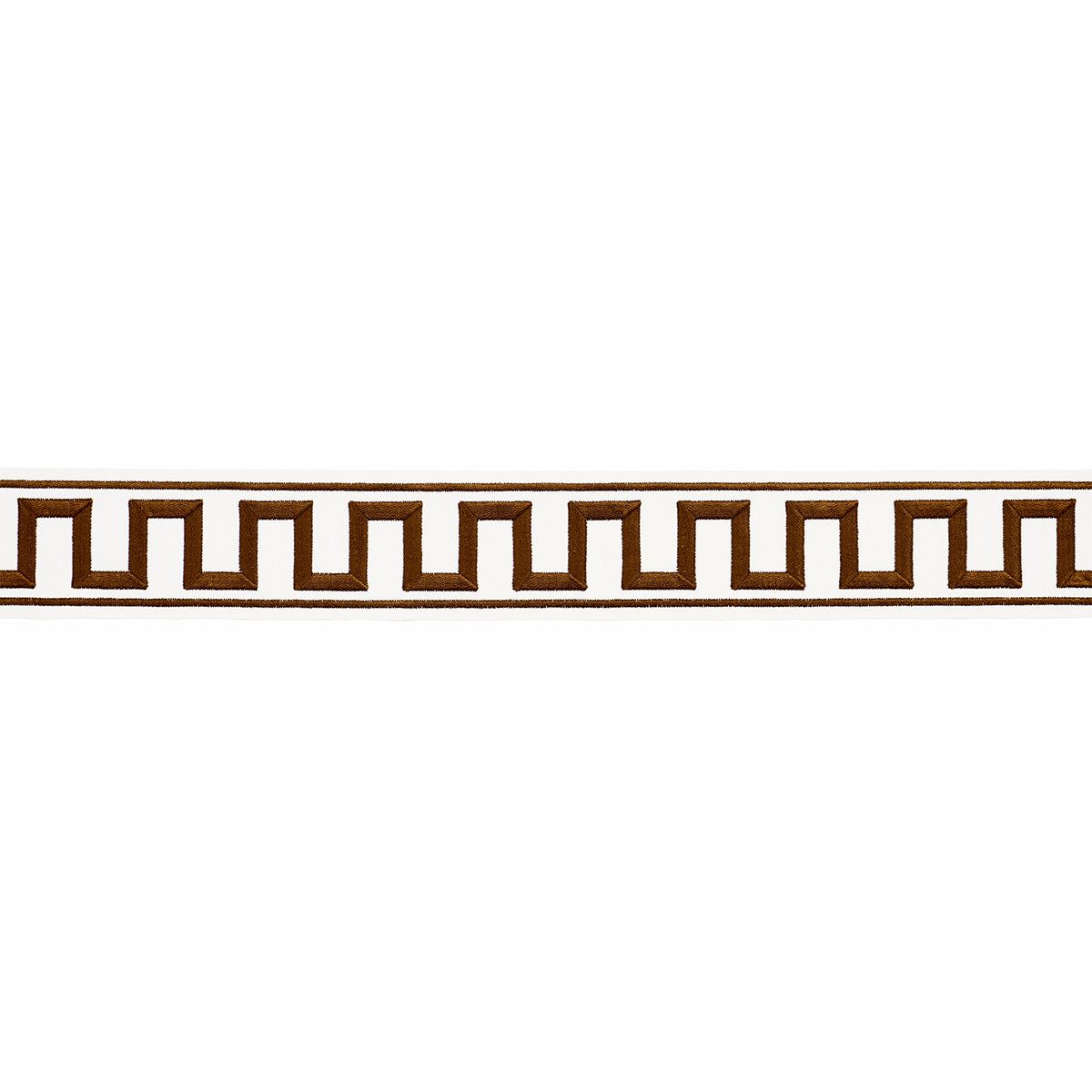 GREEK KEY EMBROIDERED TAPE | Brown