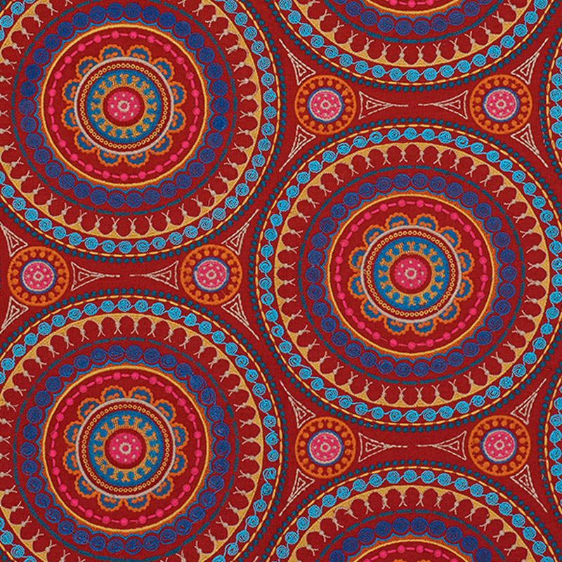 IDRIS EMBROIDERY | Red & Multi