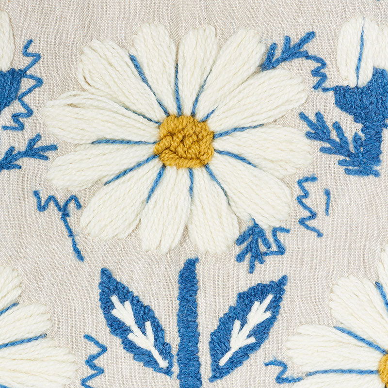 RICAMO MARGHERITA | BLU E OCRA