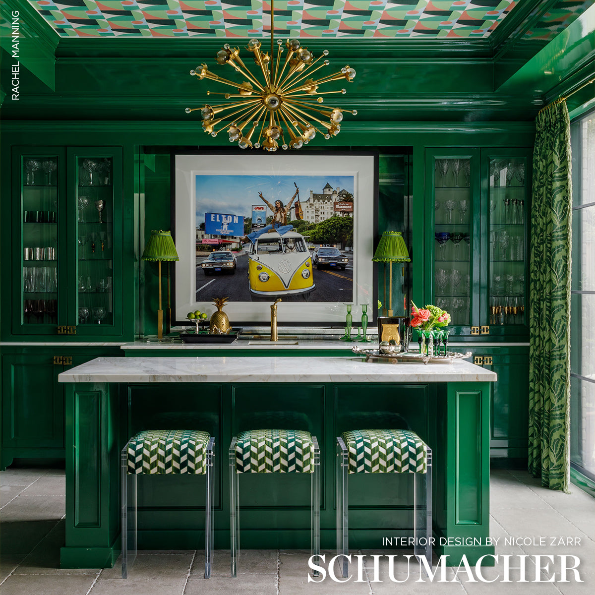 CHEVRON STRIÉ VELVET | Emerald