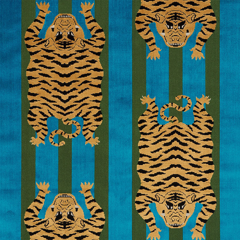 Jokhang Tiger Velvet | Peacock & Olive