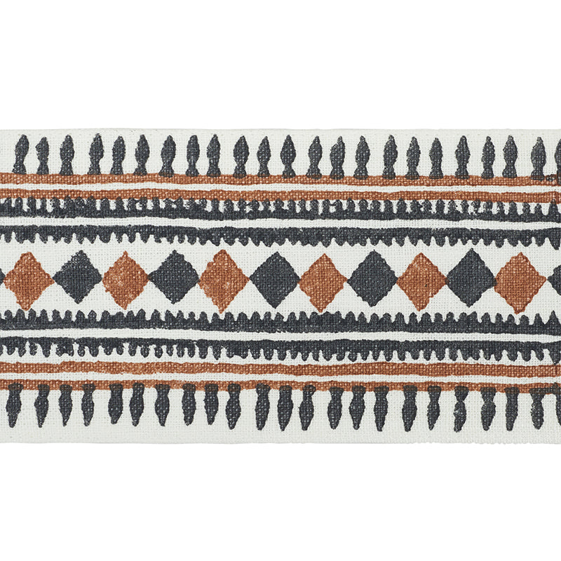 NASTRO IN LINO BLOCCATO A MANO TOULA | MARRONE SCURO