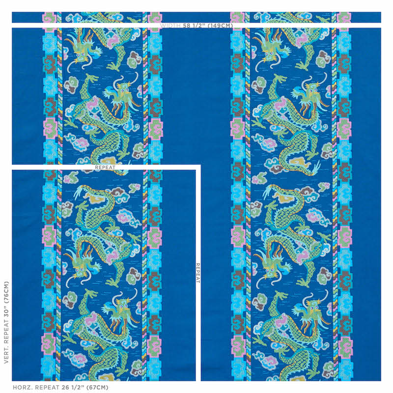 RICAMO DRAGO LOTAN | BLU
