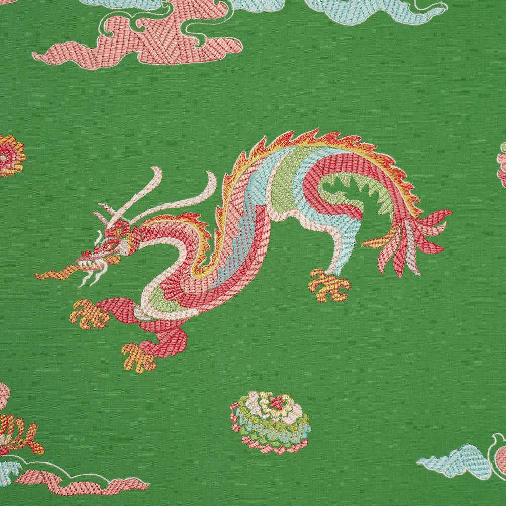 Ricamo del drago Hanlun | VERDE