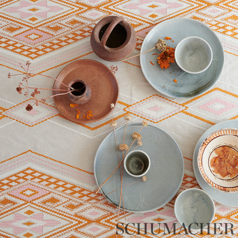 RICAMO BAYETA | ROSA E ARANCIONE