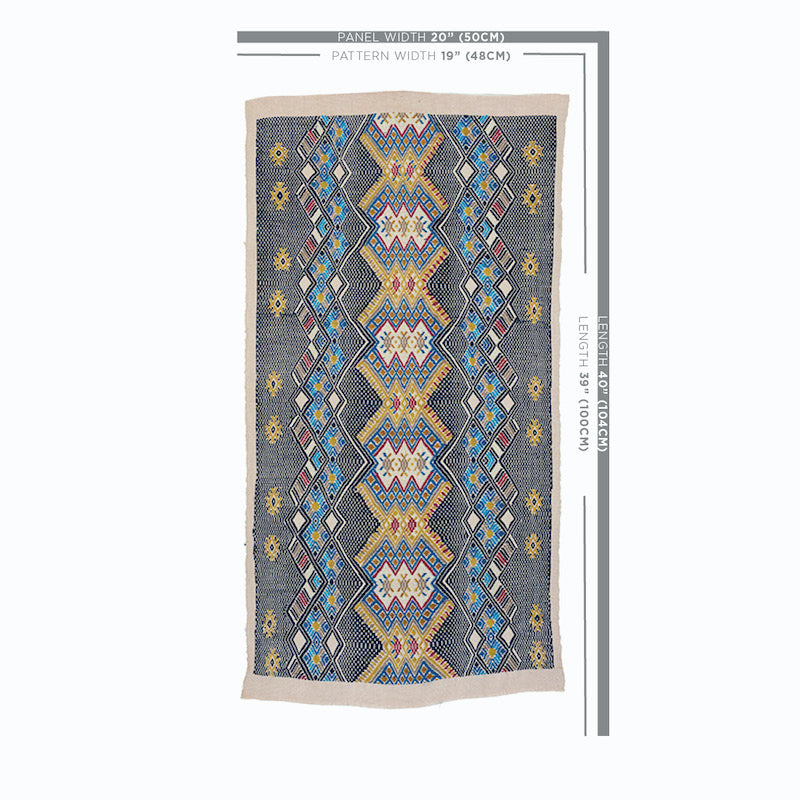 KAYA BROCCATO TESSUTO A MANO | BLU
